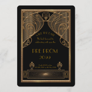 Reserve A Data Pre PromJunior, grande Gatsby, ouro, preto