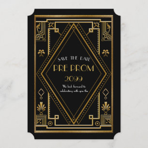 Reserve A Data Pre PromJunior, grande Gatsby, ouro, preto