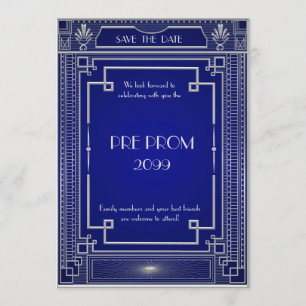 Reserve A Data Pre PromJunior, grande Gatsby, prata, marinho