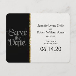 Reserve A Data Preto Branco e Dourado Casamento Luminoso Salve a