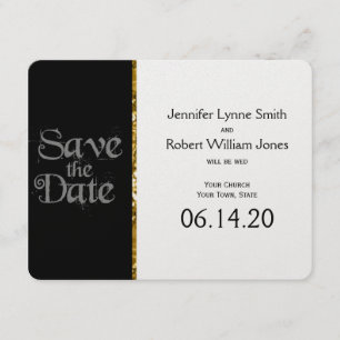 Reserve A Data Preto Branco e Dourado Casamento Luminoso Salve a 