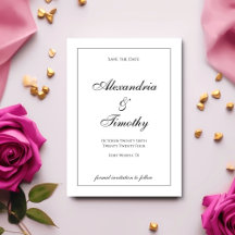 Preto e Branco Clássico Salvar a Data