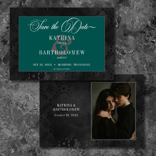 Reserve A Data Preto-Gótico Escuro - Floral Satin Damask - Foto T