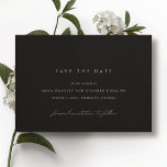 Reserve A Data Preto Moderno | Casamento Módico Elegante E Minima<br><div class="desc">Cartões salve a data pretos normais com acentos de script de caligrafia.</div>