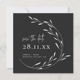 Reserve A Data Preto White Minimalist Wreath Square Salve a data