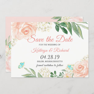 Reserve A Data Primavera Blush Peach Floral Watercolor Salvar Dat