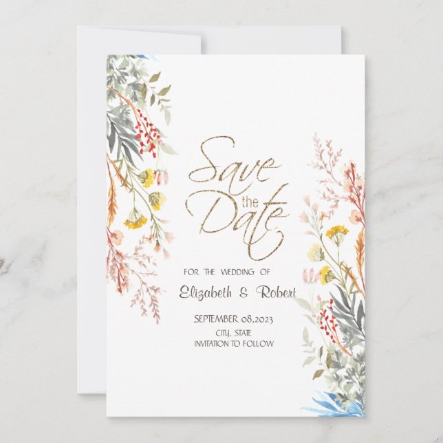 Reserve A Data Primavera Wildflower Meadow Seco Salvar Data (Frente)