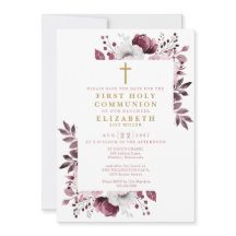 Primeira Comunhão Boho Rosa Floral Botânica