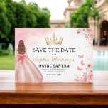 Reserve A Data Princesa Dourada Rosa Floral Quinceanera Birthday<br><div class="desc">Celebre com estilo o convite da Princesa Birthday Quinceañera, Rosa Floral e Dourada. Este elegante design apresenta flores cor-de-rosa macio, aliadas a sotaques de ouro luxuosos, perfeitas para uma celebração de 15 regal e memorável. O convite incorpora graça e sofisticação, ajustado de uma princesa. Os delicados detalhes florais e o...</div>