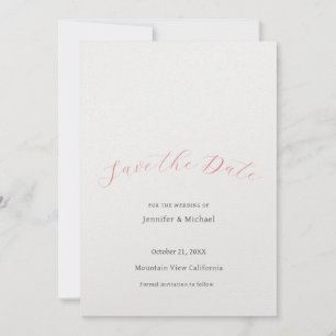 Reserve A Data Profissional de Casamento Minimalista Pérola Moder