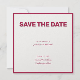 Reserve A Data Profissional de Casamento Minimalista Rosa Vermelh