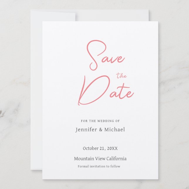 Reserve A Data Profissional de Casamento Minimalista Simples Mode (Frente)