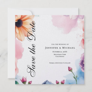 Reserve A Data Profissional Floral Minimalista Moderna Simples