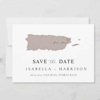 Reserve A Data Puerto Rico Map Save the Date Template
