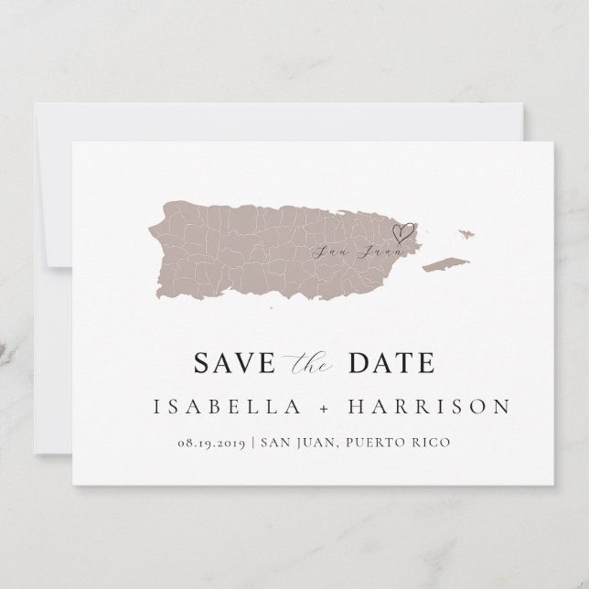 Reserve A Data Puerto Rico Map Save the Date Template (Frente)