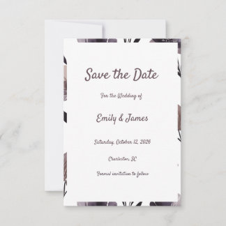 Reserve A Data Purple Floral Botanical Wedding