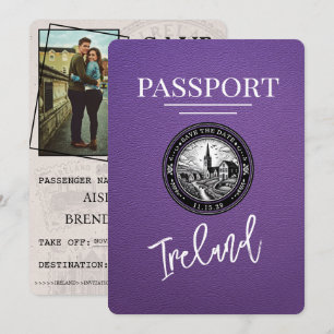 Reserve A Data Purple Ireland Passport Save Date (Salvar O Passap