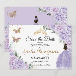 Reserve A Data Purple Lilac Floral Quinceañera 15 Princess 