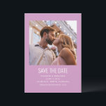 Reserve A Data Púrpura Mínima Moderna de Casamento de Fotos<br><div class="desc">Foto minimalista moderna Casamento de beleza Salva a data em roxo</div>