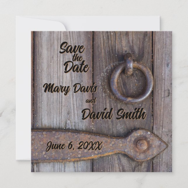 Reserve A Data Puxador de Porta da Adega Casamento Salve a Data (Frente)