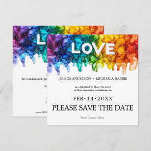 Reserve A Data 🌈  Quadrado Casamento LGBTQ Pintado Com Amor 