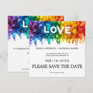 Reserve A Data 🌈 Quadrado Casamento LGBTQ Pintado Com Amor