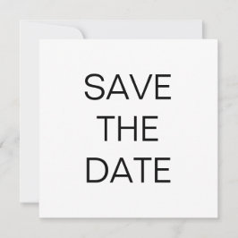 Reserve A Data Quadrado de Casamento Branco Preto de Texto Simple