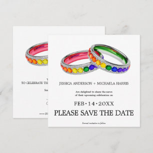 Reserve A Data 🌈 🐦 Quadrado LGBTQ Entrelaçado no Orgulho Quadra