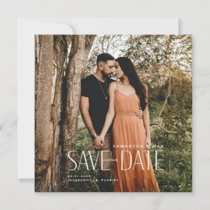 Reserve A Data Quadrado Moderno de Foto do Casal Simples Salve A