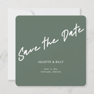 Reserve A Data Quadrado Verde do Script Chic Moderno