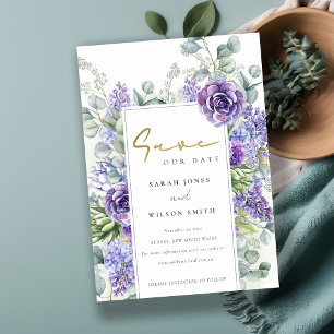 Reserve A Data Quadro Botânico Eucalipto Suculente Elegante Lilac