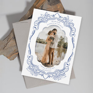 Reserve A Data Quadro de Foto do Ornamentado Leafy