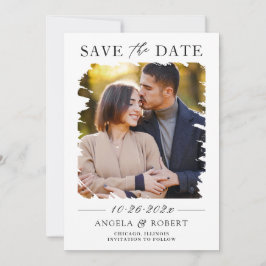 Reserve A Data Quadro de Fotografia do Traço do Pincel Geométrico