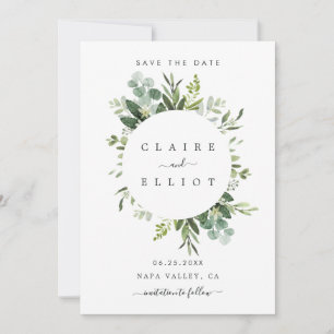Reserve A Data Quadro do Círculo de Folhagem Eucalyptus Salve a P