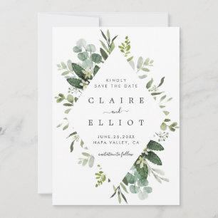 Reserve A Data Quadro do Diamante de Folhagem Eucalyptus Salve a 
