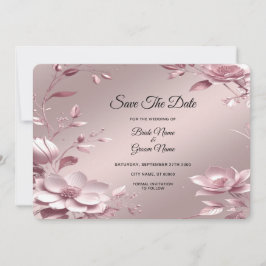 Reserve A Data Quadro Floral Rosa Delicado Salvar a Data