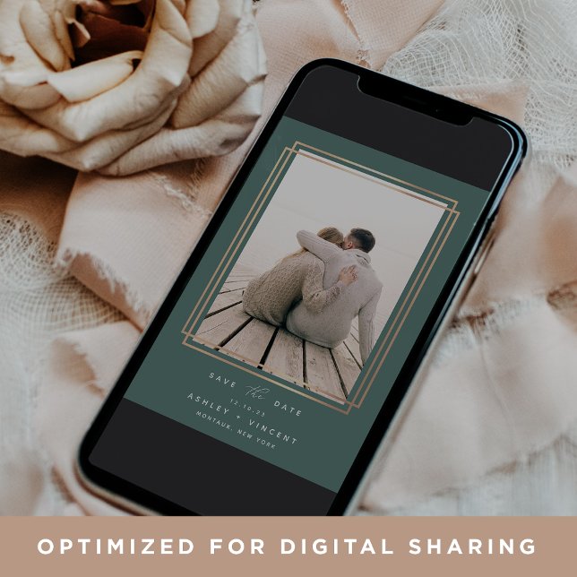 Reserve A Data Quadro Geométrico DIGITAL | Foto vertical (Criador carregado)