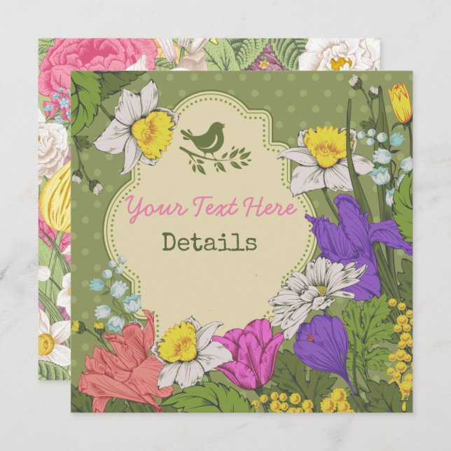 Reserve A Data Qualquer Evento Floral (Frente/Verso)