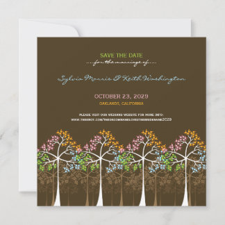 Reserve A Data Quarta-Feira Árvore Seasons Casamento Salva Data