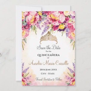 Reserve A Data Quinceañera em flores aquáticas
