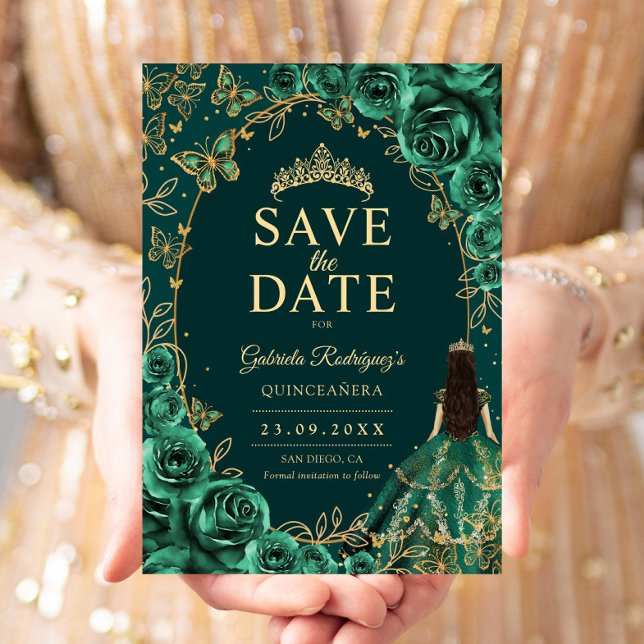 Reserve A Data Quinceanera Esmeralda Dourado (Criador carregado)