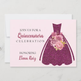 Reserve A Data Quinceañera moderna Glitter Glitter Código QR Conv
