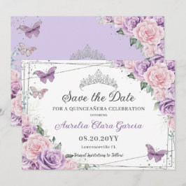 Reserve A Data Quinceañera Purple Lilac Pink Floral Sweet Sessent