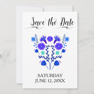 Reserve A Data Quinceanera Royal Blue e Purple Mexicano Floral