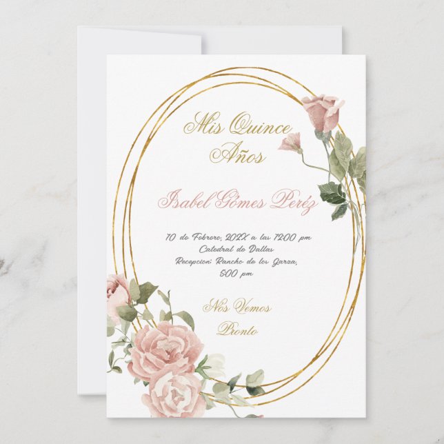 Reserve A Data Quinceanera Salve a data em espanhol (Frente)