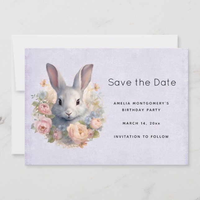 Reserve A Data Rabbit Surrounded by Pastel Flowers Cute (Frente)