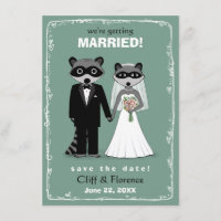 Raccoons Weding Date Teal