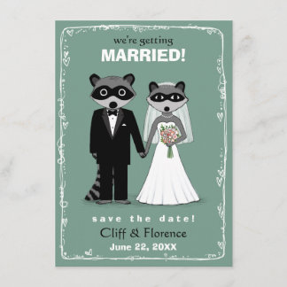 Reserve A Data Raccoons Weding Date Teal