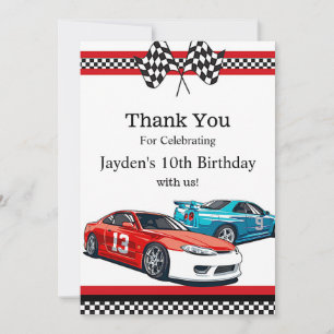 Reserve A Data Race Car Birthday, obrigado você