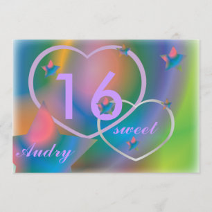 Reserve A Data Rainbow Sweet Sessenta Convite-Personalizar